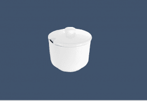 white small sugar bowl with lid